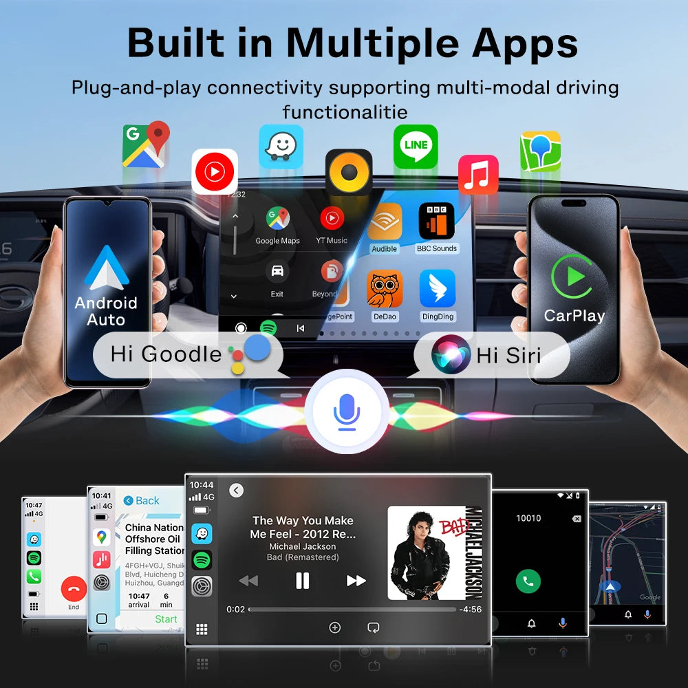 CarlinKit Mini Wireless CarPlay Adapter 2025 New Android Auto Wireless Dongle Wifi 5.8G Auto Connect Box Support Spotify  Music